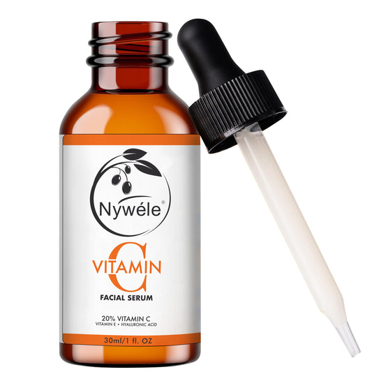 Nywele - Nywele Vitamin C Serum for Face – 20% Vitamin C + Hyaluronic Acid & c– Anti-Aging, Brightening & Hydrating Facial Serum – Dark Spot Remover & Wrinkle Reducer – 30ml