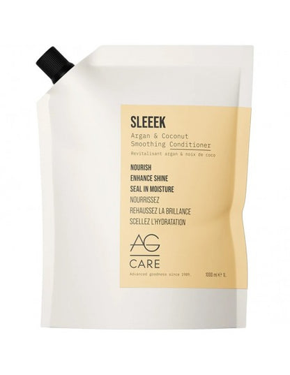 AG Care - Sleeek Argan & Coconut Smoothing Conditioner - 1000ml Refill