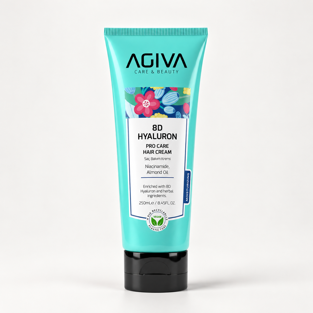 Agiva 8D Hyaluron Pro Care Hair Cream 250 mL on a clean studio background