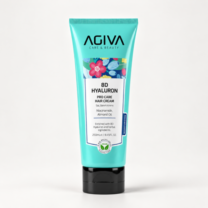 Agiva 8D Hyaluron Pro Care Hair Cream 250 mL on a clean studio background