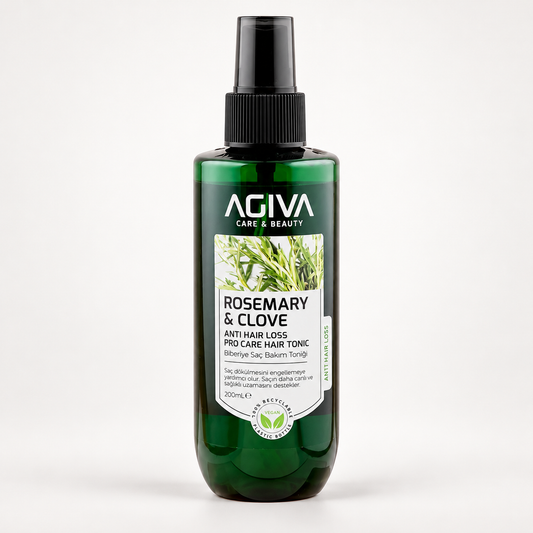 Agiva Rosemary & Clove Anti Hair Loss Pro Care Hair Tonic 200 mL on a clean studio background