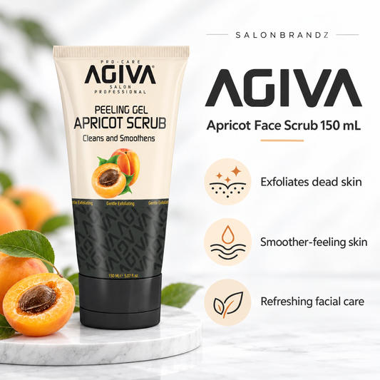 Agiva Apricot Face Scrub 150 mL benefits: Exfoliates dead skin, Smoother-feeling skin, Refreshing facial care