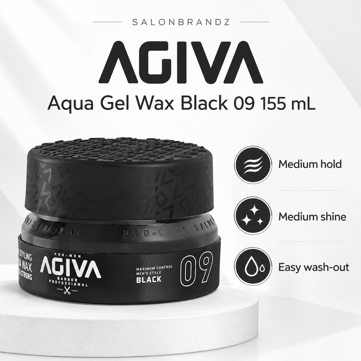 Agiva Aqua Gel Wax Black 09 155 mL