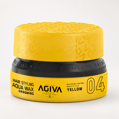 Agiva Aqua Wax Grooming Yellow 04 155 mL on a clean studio background