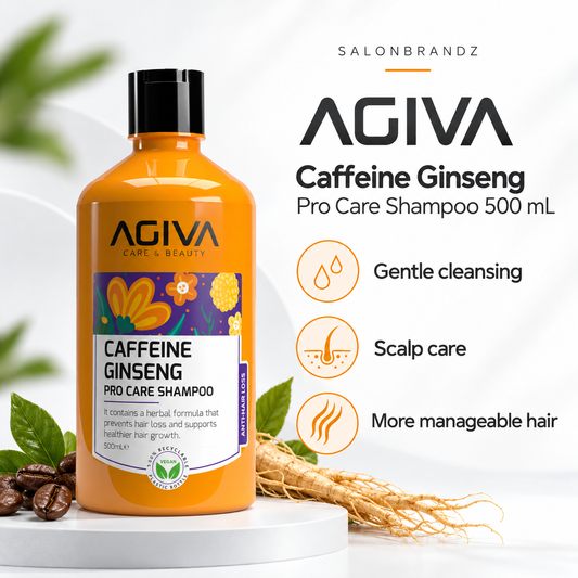 Agiva Caffeine Ginseng Pro Care Shampoo 500 mL benefits: Gentle cleansing, Scalp care, More manageable hair