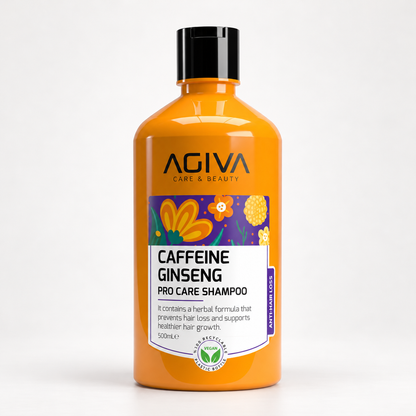 Agiva Caffeine Ginseng Pro Care Shampoo 500 mL on a clean studio background