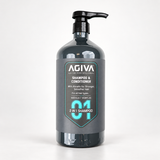 Agiva Daily 2-in-1 Shampoo 1000 mL on a clean studio background