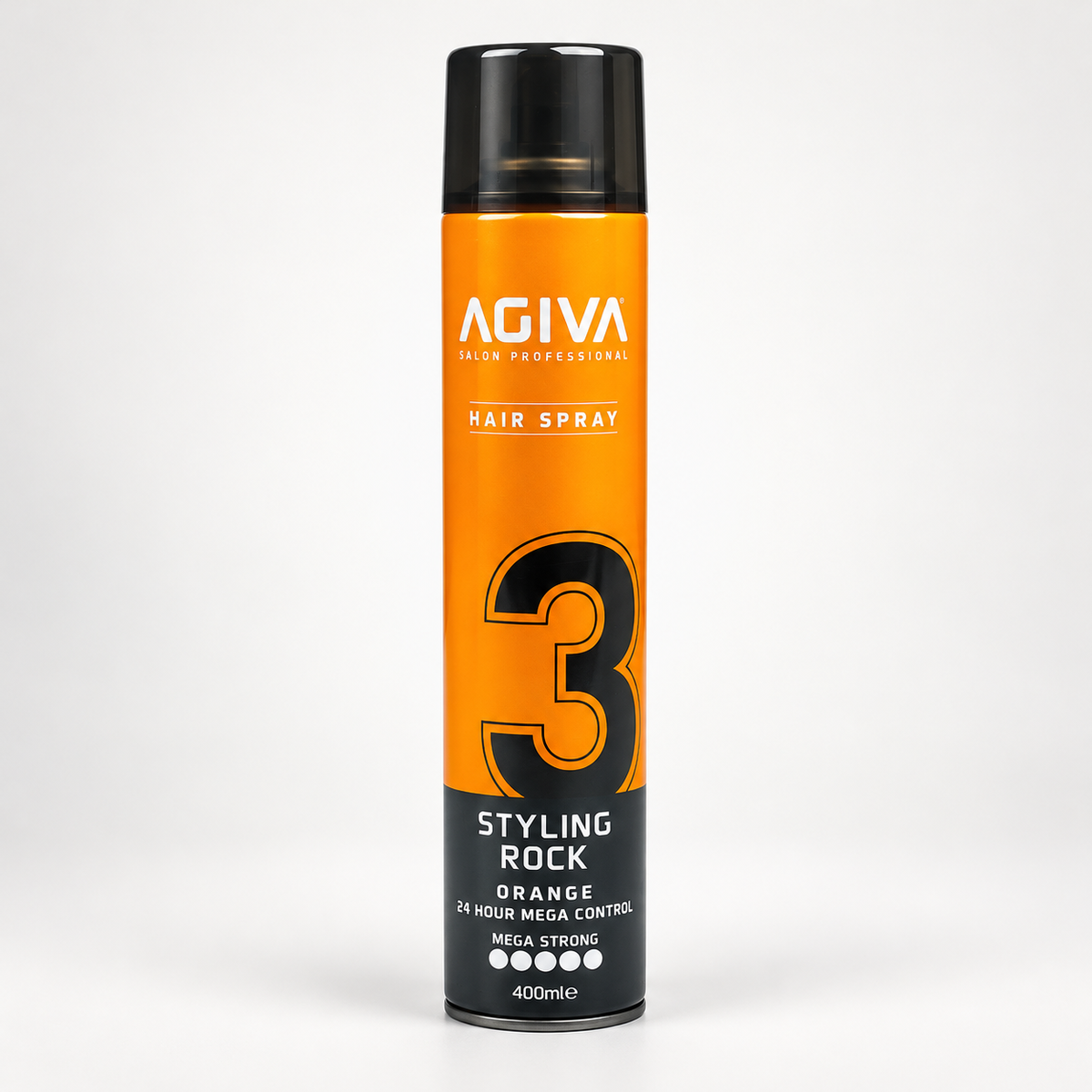 Agiva Hair Styling Spray Rock Orange 03 400 mL on a clean studio background
