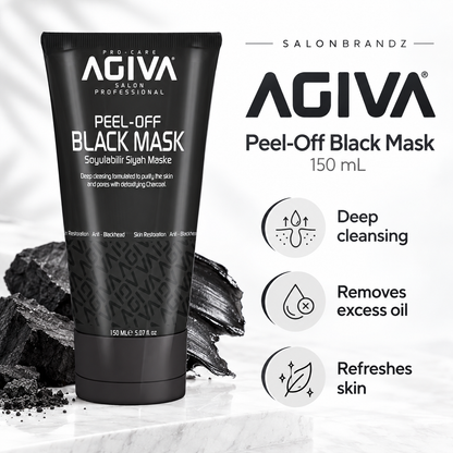 Agiva Peel-Off Black Mask 150 mL benefits: Deep cleansing, Removes excess oil, Refreshes skin