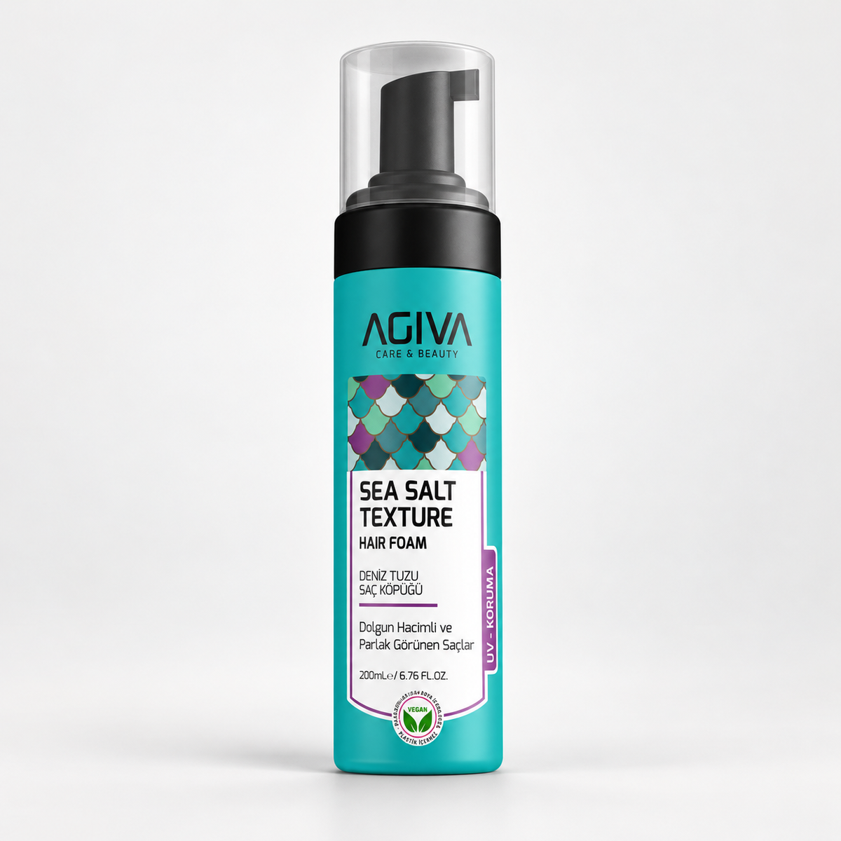 Agiva Sea Salt Texturizing Foam 200 mL on a clean studio background