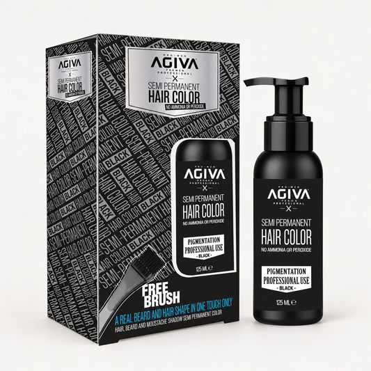 Agiva Semi-Permanent Colour Black 125 mL on a clean studio background
