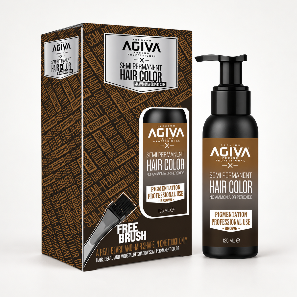 Agiva Semi-Permanent Colour Brown 125 mL on a clean studio background