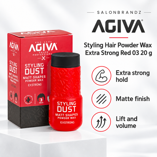 Agiva Styling Hair Powder Wax Extra Strong Red 03 20 g benefits: Extra strong hold, Matte finish, Lift and volume
