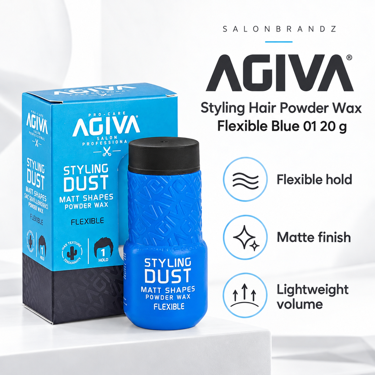Agiva Styling Hair Powder Wax Flexible Blue 01 20 g