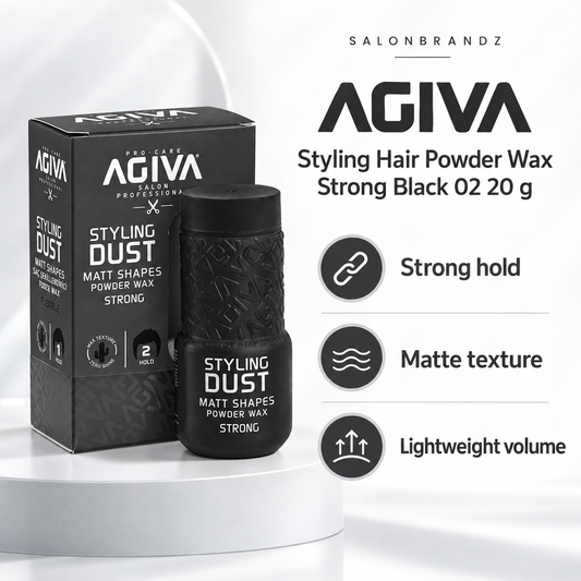 Agiva Styling Hair Powder Wax Strong Black 02 20 g benefits: Strong hold, Matte texture, Lightweight volume