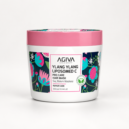 Agiva Ylang Ylang Liposomed C Pro Care Hair Mask 300 mL on a clean studio background
