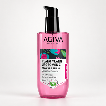 Agiva Ylang Ylang Liposomed C Pro Care Hair Serum 100 mL on a clean studio background