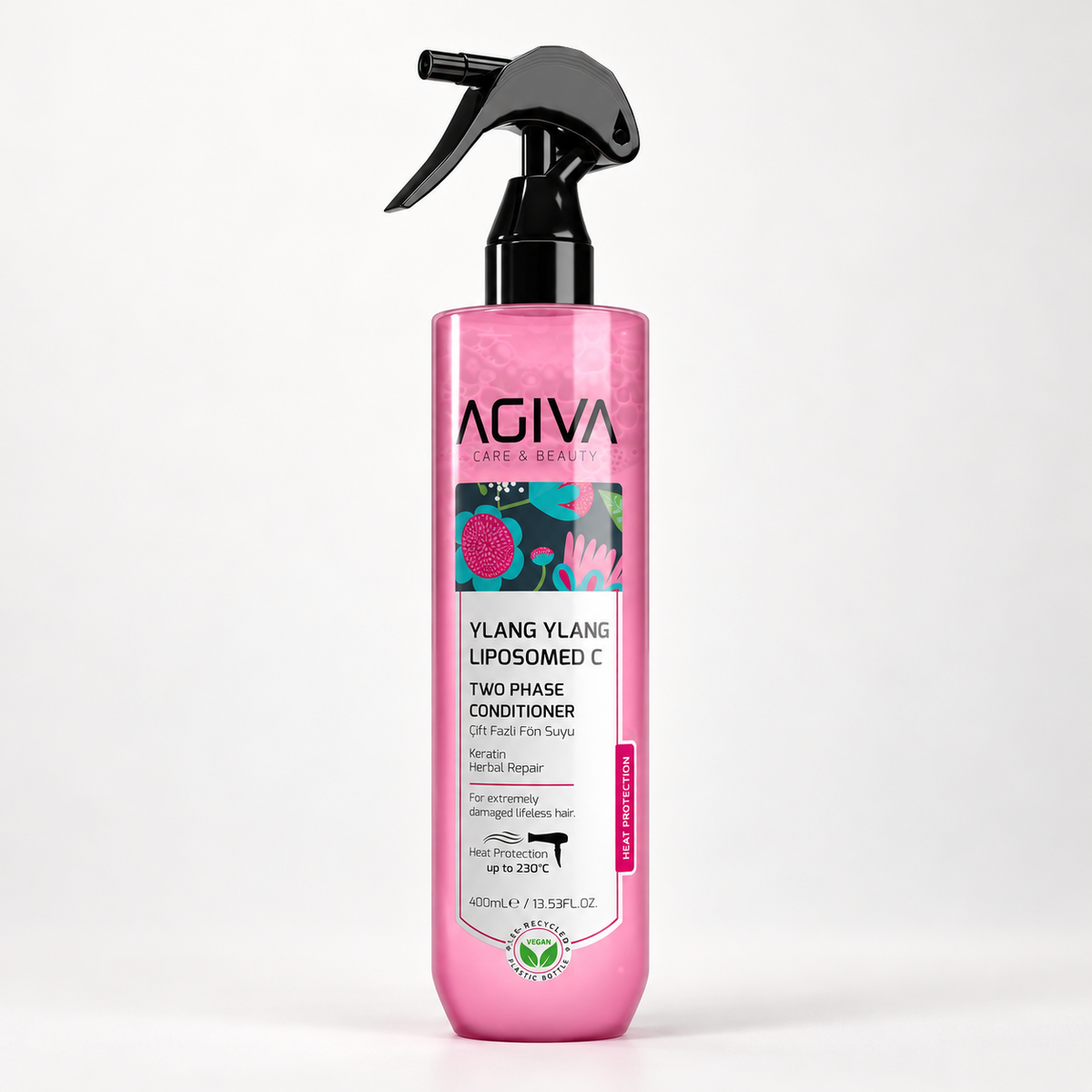 Agiva Ylang Ylang Liposomed C Pro Care Two Phase Conditioner 400 mL on a clean studio background