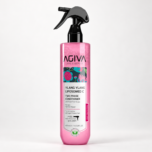 Agiva Ylang Ylang Liposomed C Pro Care Two Phase Conditioner 400 mL on a clean studio background
