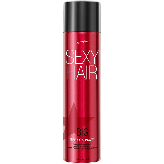 Big SexyHair Spray & Play regular volumizing hairspray large 535ml size on clean white background