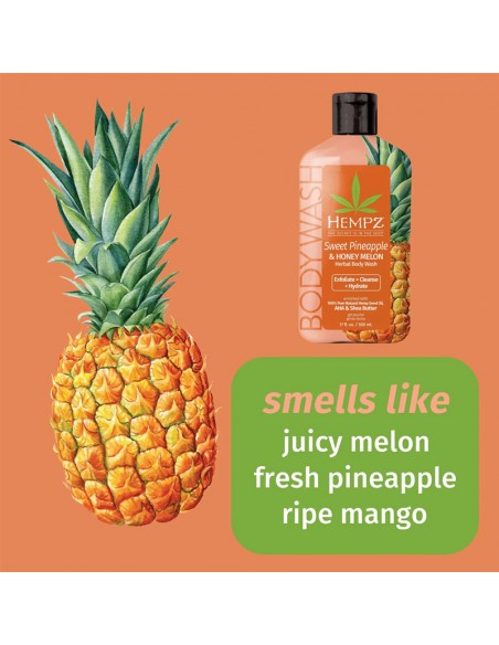 Hempz - Herbal Body Wash - Sweet Pineapple & Honey Melon - 500ml