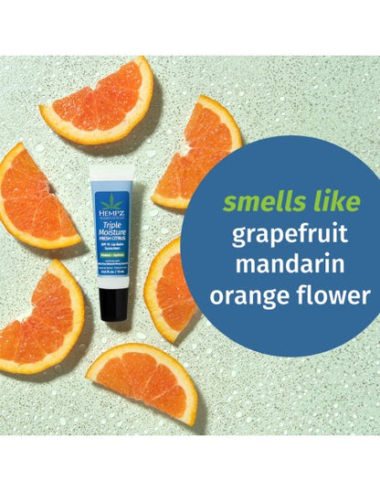 Hempz - Herbal Lip Balm - Triple Moisture Fresh Citrus SPF 15 - 14g