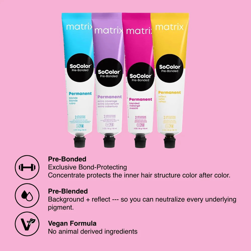 Matrix SoColor Pre-Bonded, Pre-Blended and vegan formula benefits