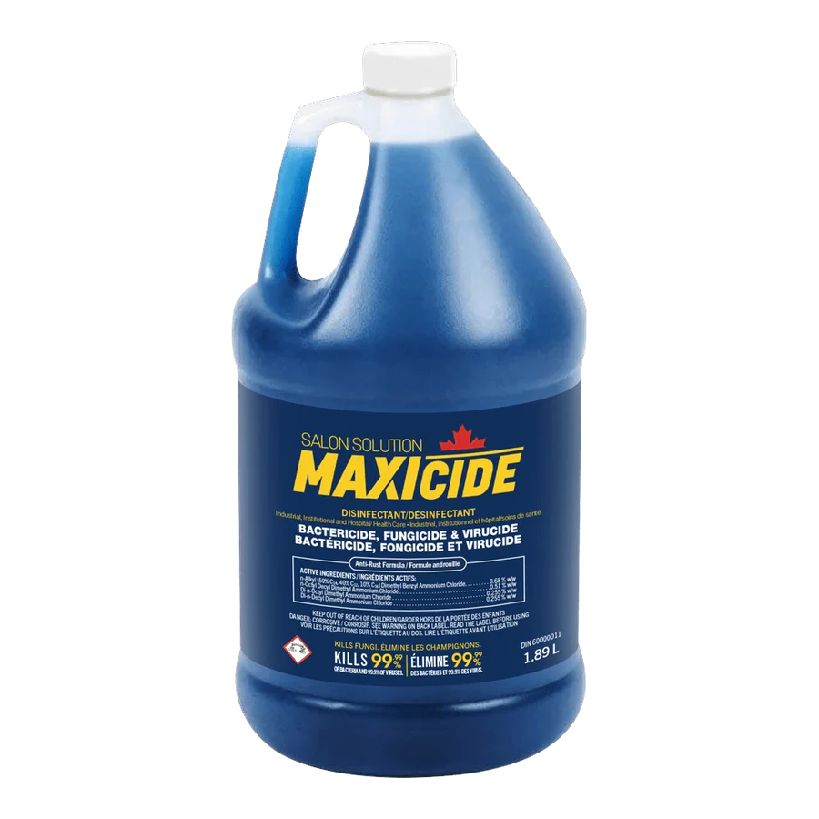 Salon Solution Maxicide Disinfectant 1.89L bottle, Health Canada approved
