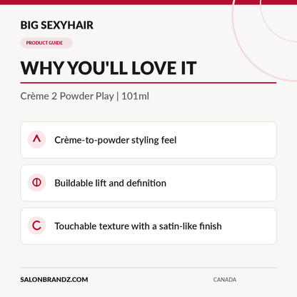 Big SexyHair Crème 2 Powder Play 101ml - Product benefits | Salonbrandz