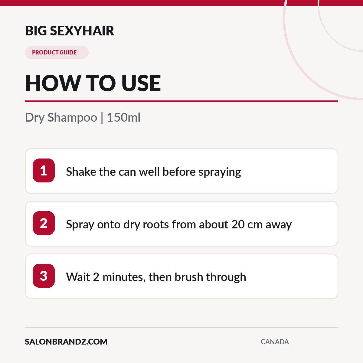Big SexyHair Dry Shampoo 150ml - How to use | Salonbrandz