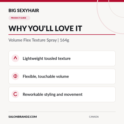Big SexyHair Volume Flex Texture Spray 164g - Product benefits | Salonbrandz