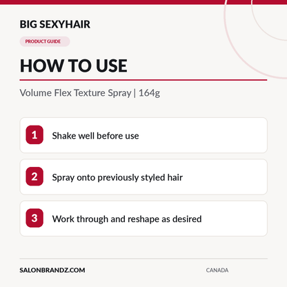 Big SexyHair Volume Flex Texture Spray 164g - How to use | Salonbrandz