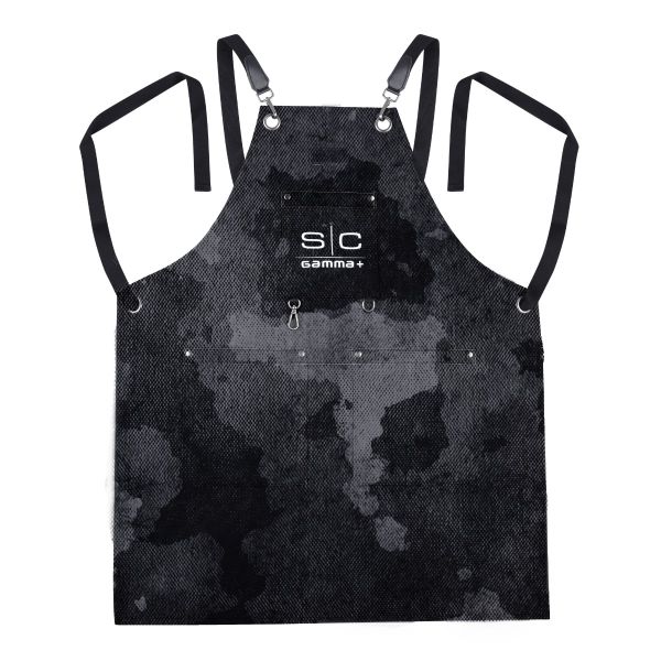 Style craft Salon Apron with Crossback Strap in Black Camo Design