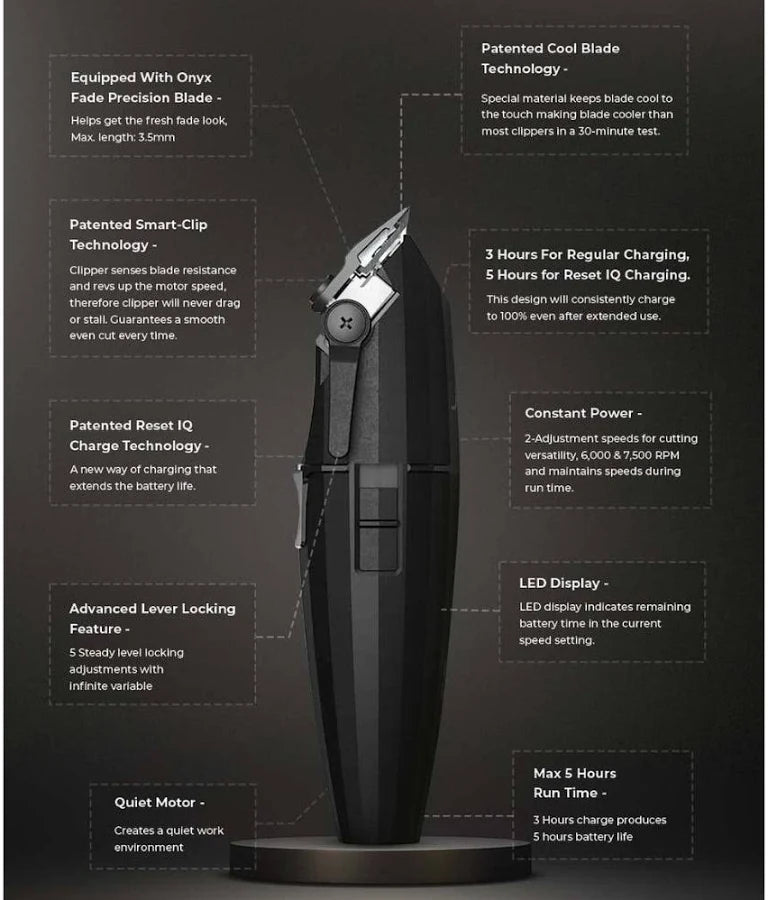 JRL Onyx Professional Cordless Hair Clipper