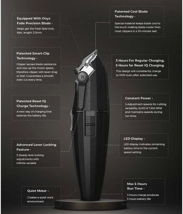 JRL Onyx Professional Cordless Hair Clipper