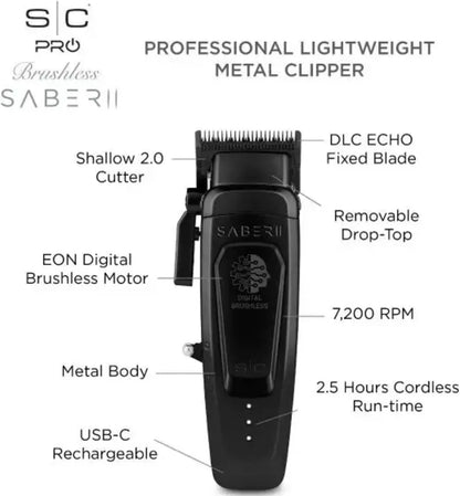StyleCraft Saber 2 Hair Clipper in Black