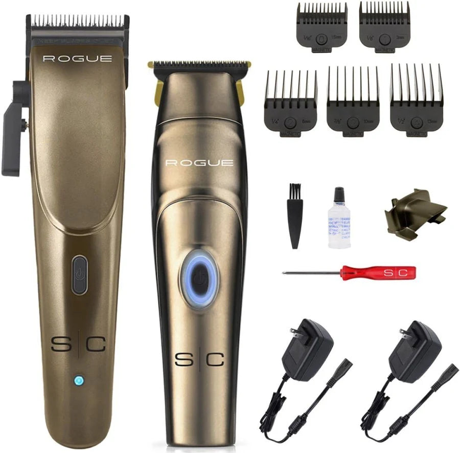 StyleCraft Rogue Combo Set – Professional Cordless Clipper & Trimmer with 9V Microchipped Magnetic Motor