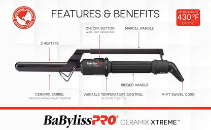 BaBylissPRO Ceramix Xtreme 3/4" Curling Iron