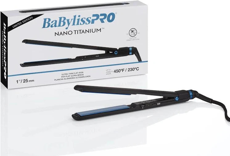 BaBylissPRO Nano Titanium 1" Ultra Slim Flat Iron - Midnight Blue