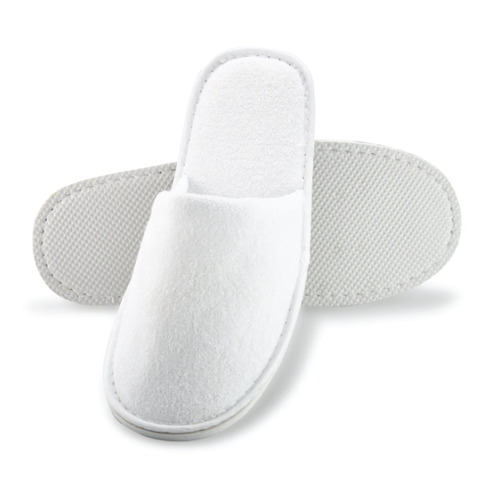 White Closed-Toe Disposable Spa Slippers - 1 Pair