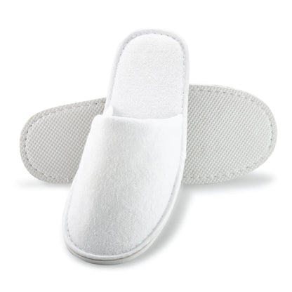White Closed-Toe Disposable Spa Slippers - 1 Pair