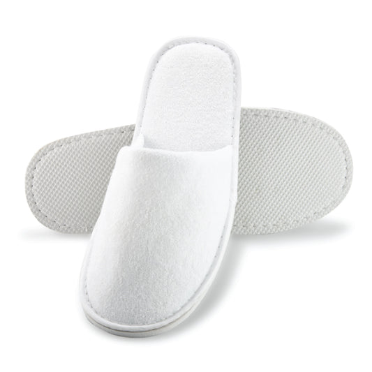 White Closed-Toe Disposable Spa Slippers - 1 Pair